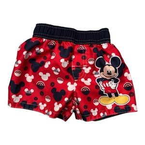 Mickey Mouse Swim Trunks Red Baby Boy 3/6 Months Disneyland, Disney Cruise